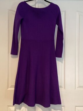 Ann Taylor Women Long Sleeve Dress, Size MP, Color Purple